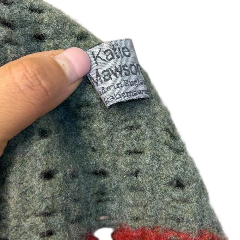 Katie Mawson 100% Wool Long Colorblock Scarf Made in‎ England